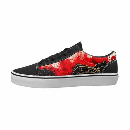 MEN'S Zodiac Black & Red Ink Canvas Custom Design Surreal Custom Sneakers
