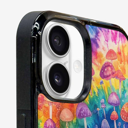 iPhone 16 Plus Case — Mushrooms Tie Dyemushrooms Pat, Custom Phone Case