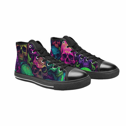 MEN'S Skulls - Neon High Top Canvas Dark Academia Shoes