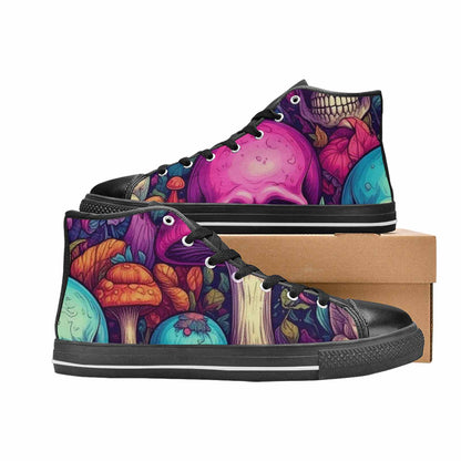 WOMEN'S Mushroom Skull High Top Canvas Dreamcore Shoes