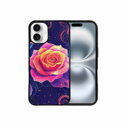 iPhone 16 Plus Case — Rose Galaxy Art Seamless Pattern Vibrant, Custom Print Case Cover