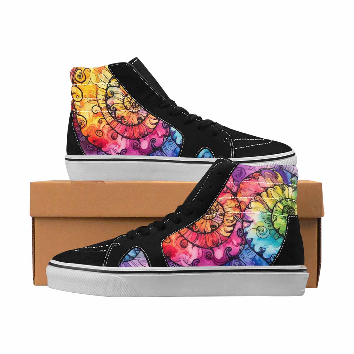 MEN'S Tie Dye High Top Canvas Streetwear Aesthetic Custom Streetwear Shoes