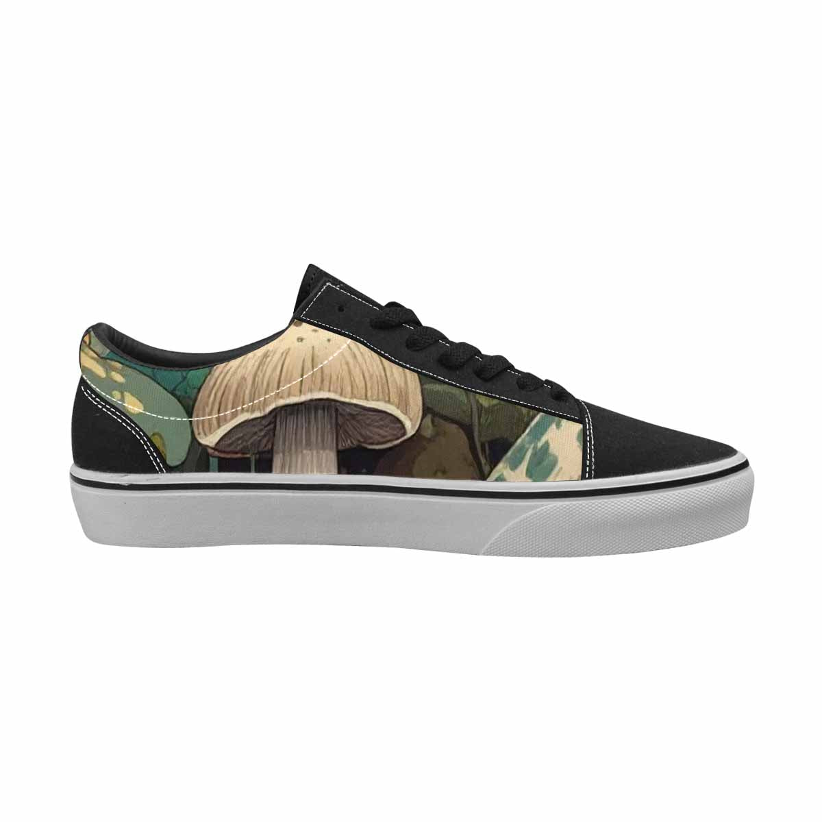 WOMEN'S Mushrooms  Camo Mushrooms Lace-Up Canvas Kaleidoscope Sneakers