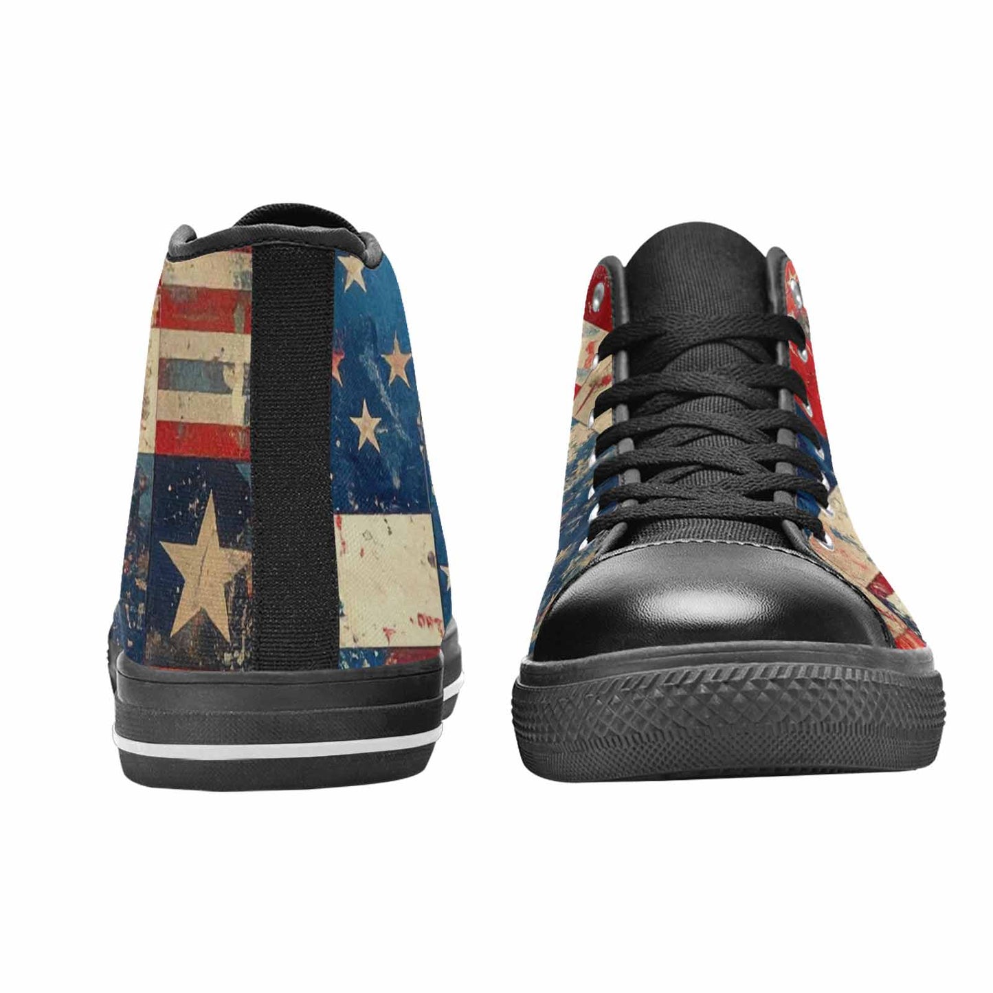 MEN'S American Flag Stars High Top Canvas Dark Academia Custom Shoes