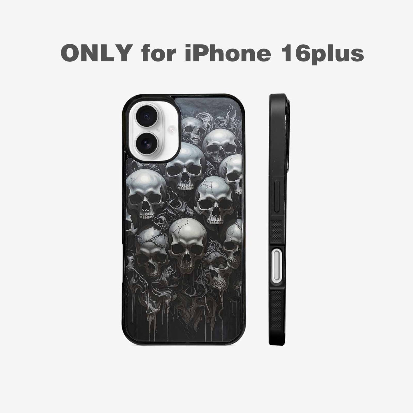 iPhone 16 Plus Case — Grey Dark Black And Grey Tones, Unique Phone Case Design