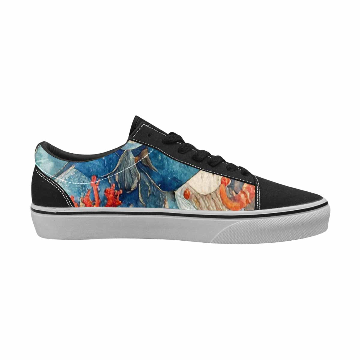 MEN'S Fish Scale Coral Canvas Lace-Up Aesthetic Shoes