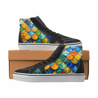 WOMEN'S Reptile Full Color High Top Canvas Graphic Print Vivid Custom Kicks