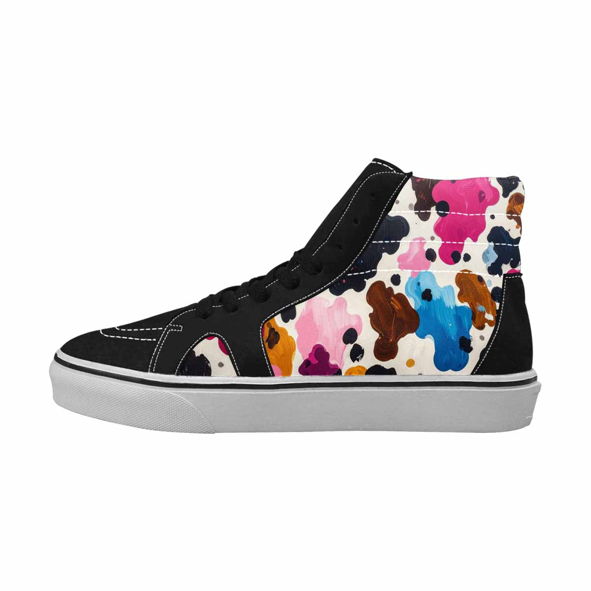WOMEN'S Cow Animal Print High Top Canvas Surreal Custom Sneakers