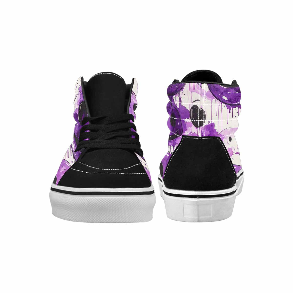 MEN'S Melting Moon Smiley High Top Canvas Kaleidoscope Sneakers