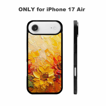 iPhone 17 Air Case — Impressionist Sunflower Brushstroke Pattern Hundreds Floral, Custom Phone Case