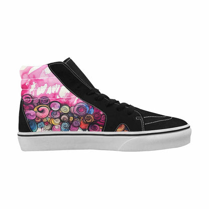 MEN'S Tie Dye Black & Pink Ink High Top Canvas Custom Fashion Dark Academia Limited Edition Sneakers