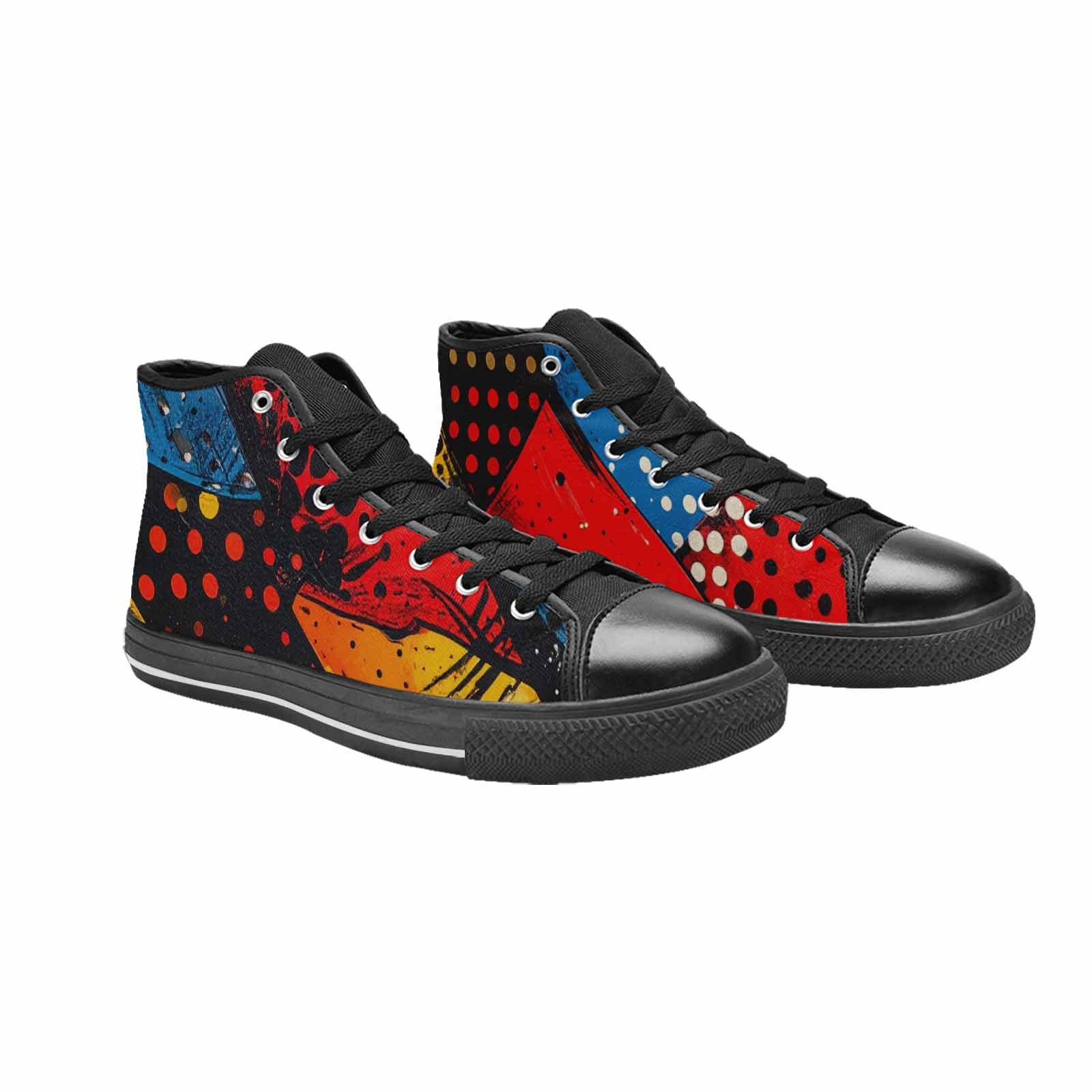 MEN'S Comic Book Halftone High Top Canvas Wallpaper Art Custom Shoes