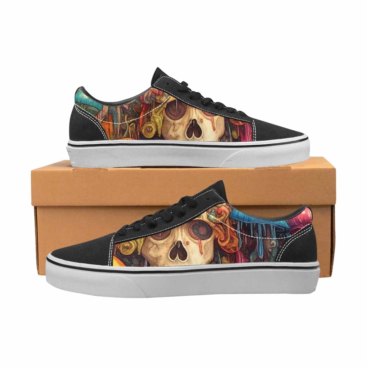 WOMEN'S More Overlapping Ontop Each Lace-Up Canvas Surreal Custom Shoes