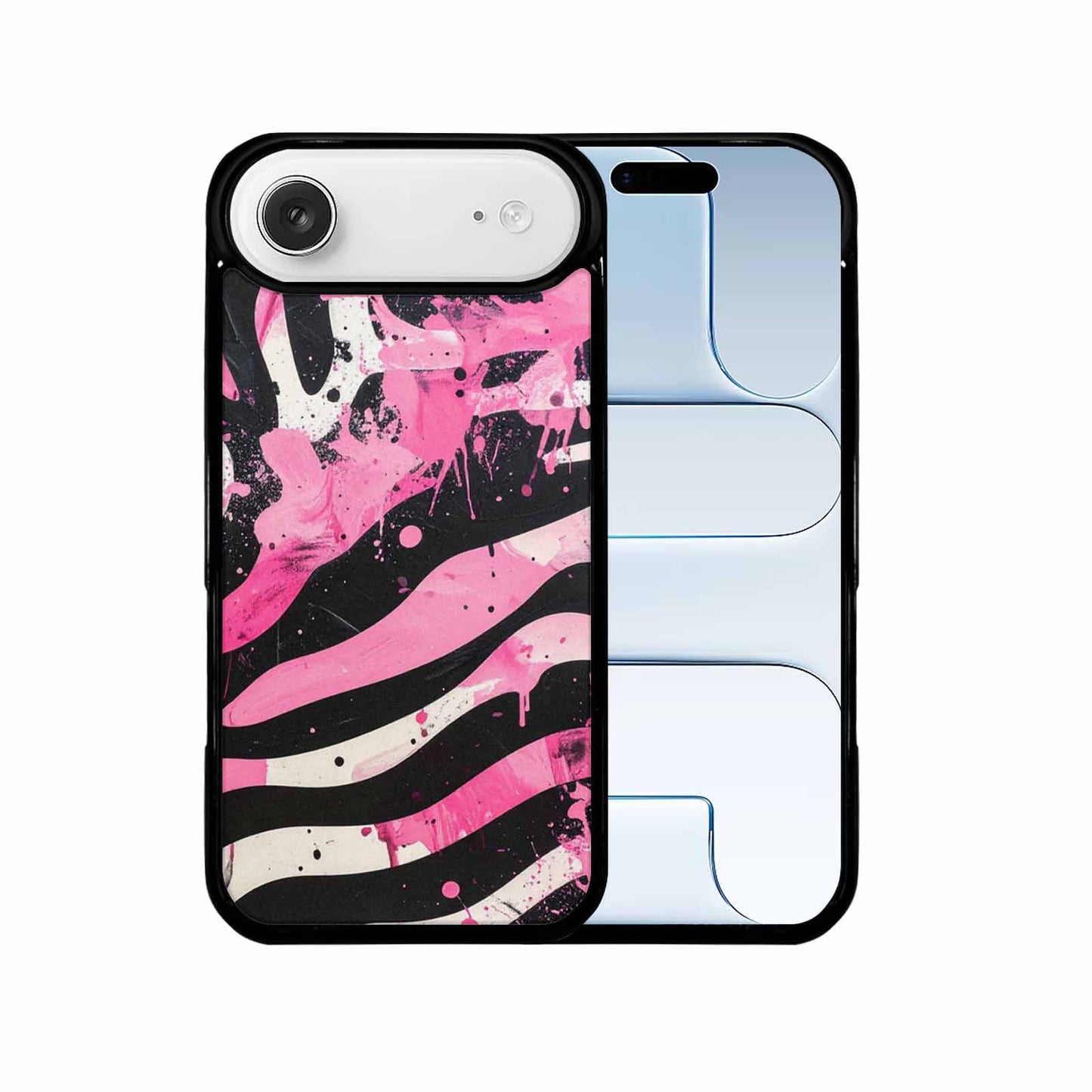 iPhone 17 Air Case — Black Pink Ink Zebra Stripe Animal, Custom Made Phone Cover