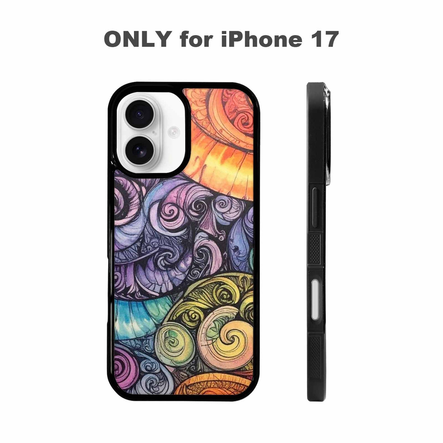 iPhone 17 Case — Tie Dye Swirls (black Tie Dye, Personalized Phone Case