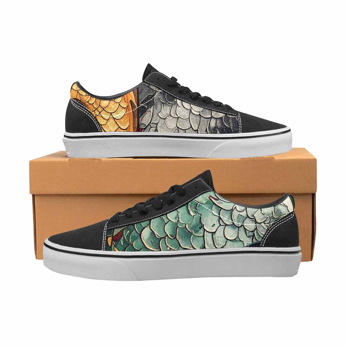 WOMEN'S Dragon Scale Fantasy Canvas Lace-Up Y2K Custom Shoes
