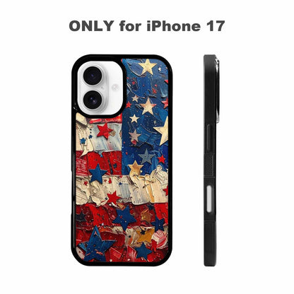 iPhone 17 Case — Patriotic Stars And Stripes Galaxy Space, Personalized Phone Case