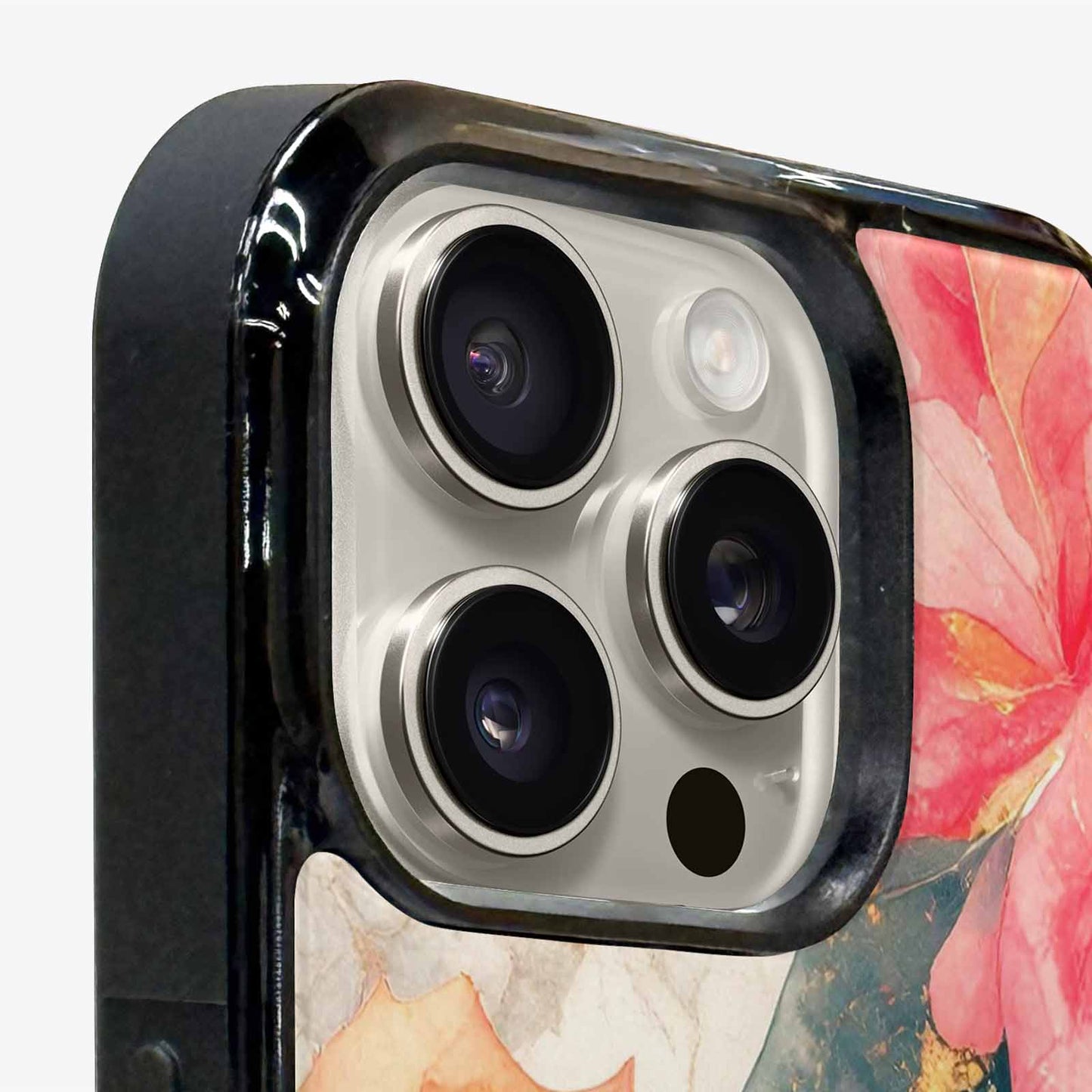 iPhone 15 Pro Max Case — Marble Floral, Custom Art Phone Cover