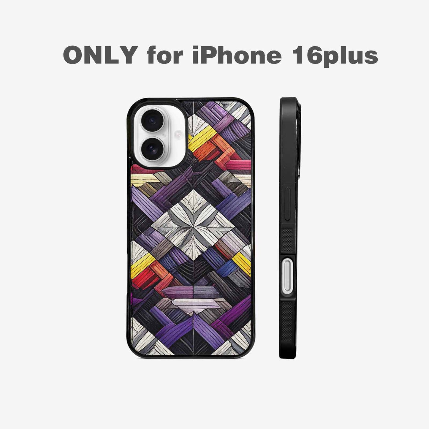 iPhone 16 Plus Case — Asexual Flag Color Theme Small Rainbow, Unique Phone Case Design