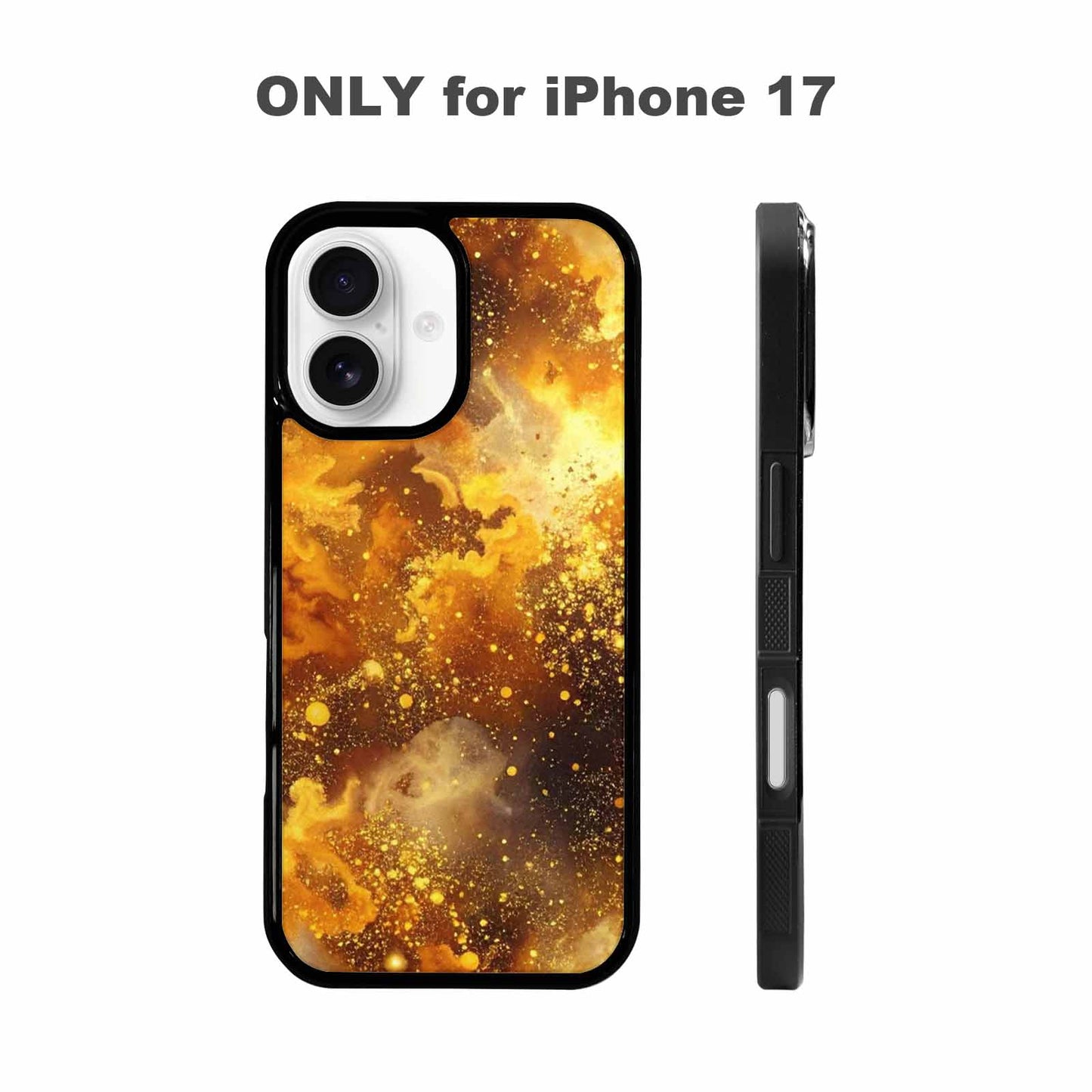 iPhone 17 Case — Galaxy Art Golden Cosmic Galaxy Space, Custom Printed Phone Case