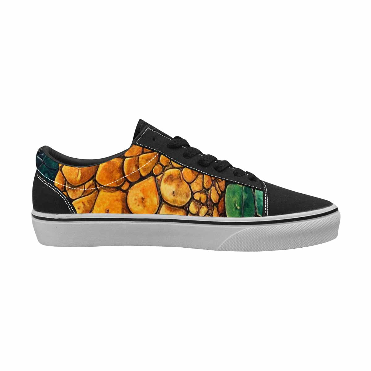MEN'S Snake Skin Reptile Canvas Lace-Up Dark Academia Sneakers