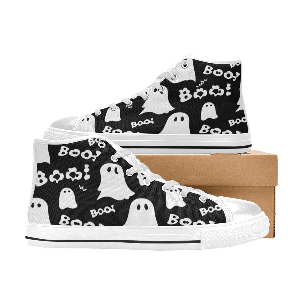 WOMEN'S Boo Halloween Ghosts High Top Canvas Dreamcore Custom Shoes