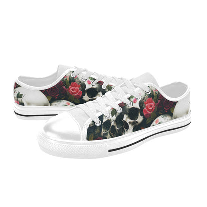 MEN'S Rose Skulls Dark 5 Canvas Surreal Custom Shoes