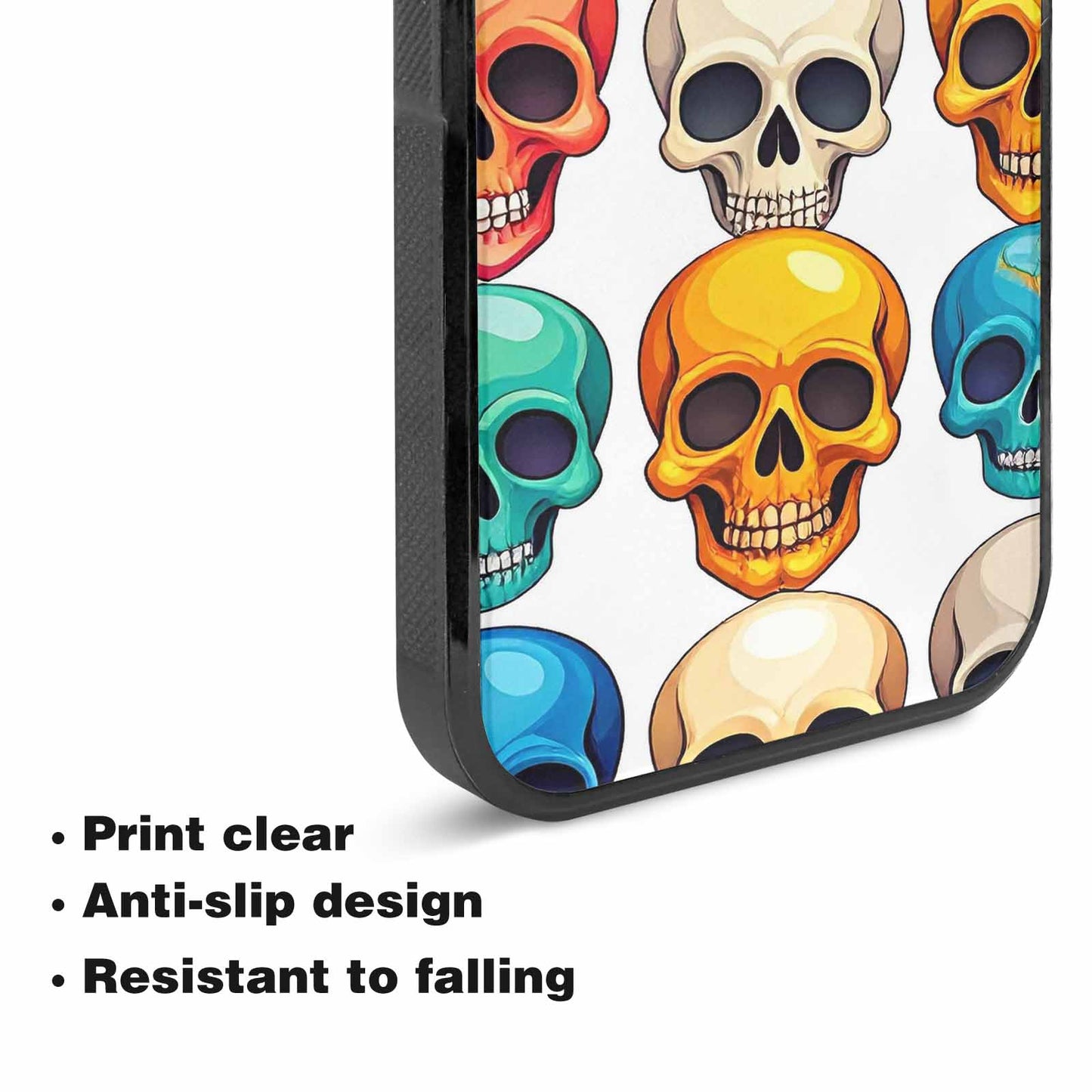 iPhone 15 Plus Case — Vibrant Skull Seamless, Custom Designed Case Cover