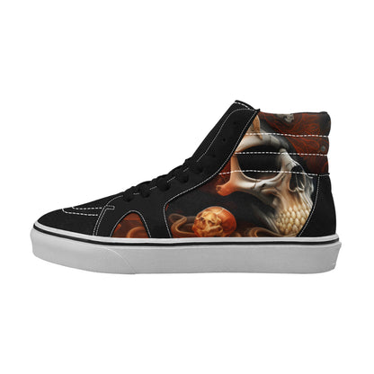 WOMEN'S Snakes Skulls Art High Top Skateboarding Vivid Custom Shoes