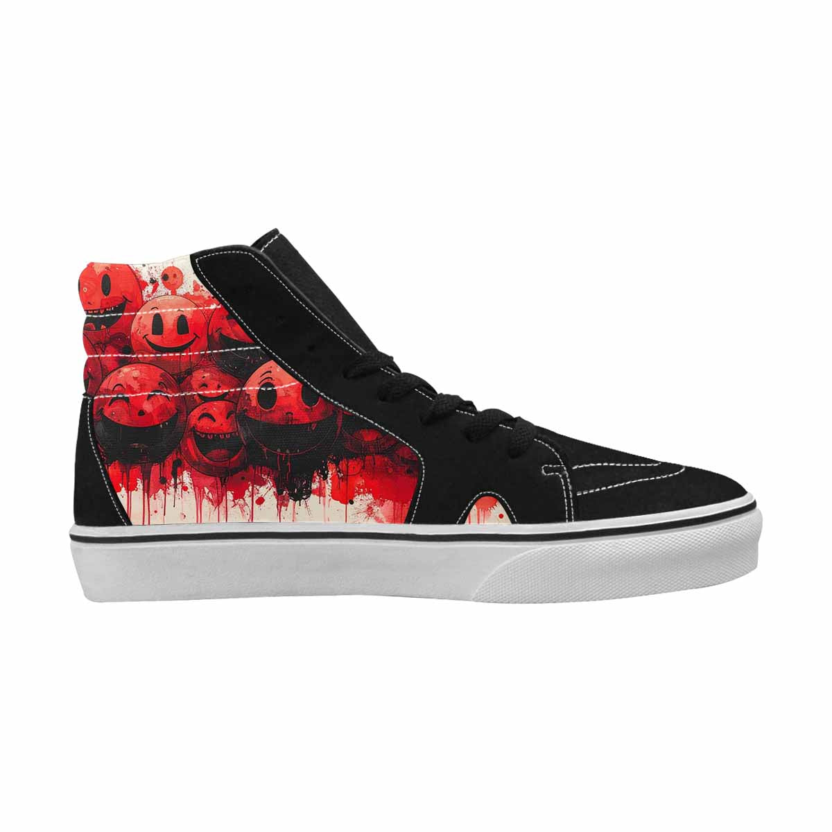 MEN'S Melting Moon Smiley High Top Canvas Cottagecore Custom Sneakers