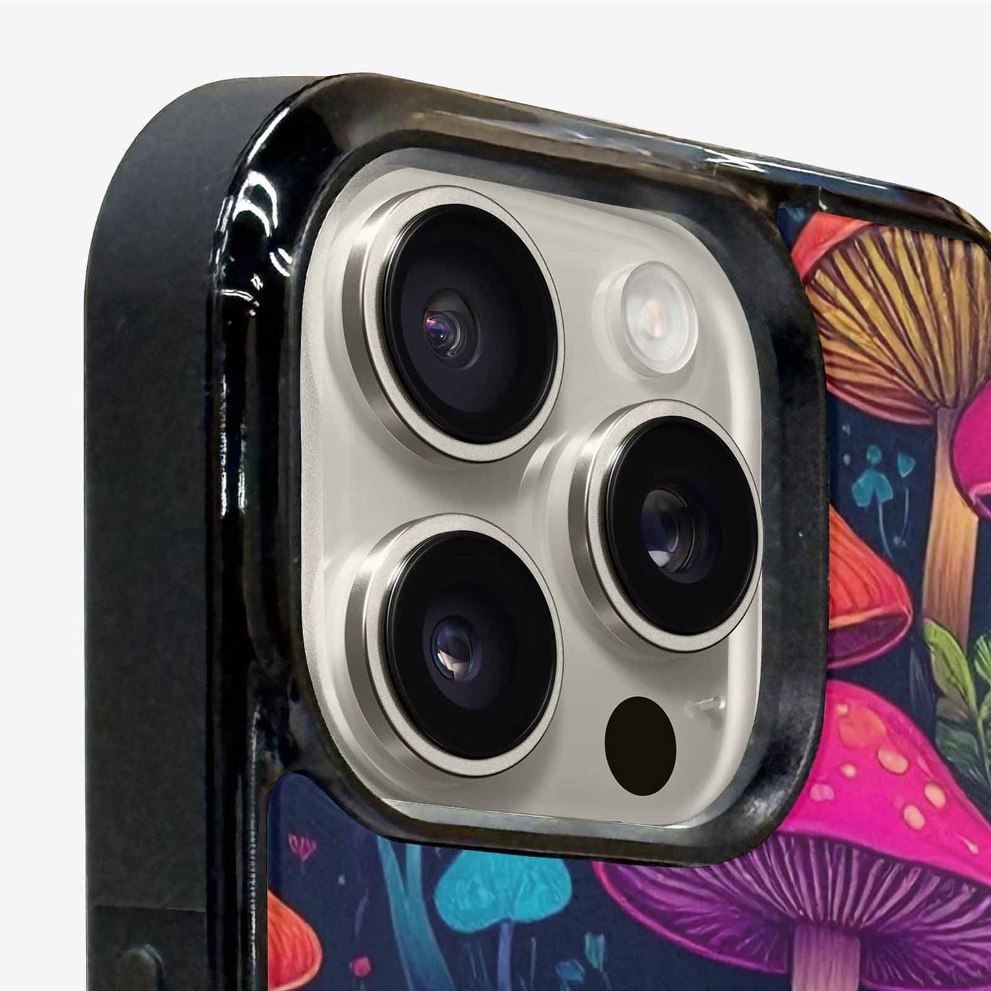 iPhone 16 Pro Case — Mushroom Psychedelic Art Seamless Pattern Vibrant, Custom Print Case Cover