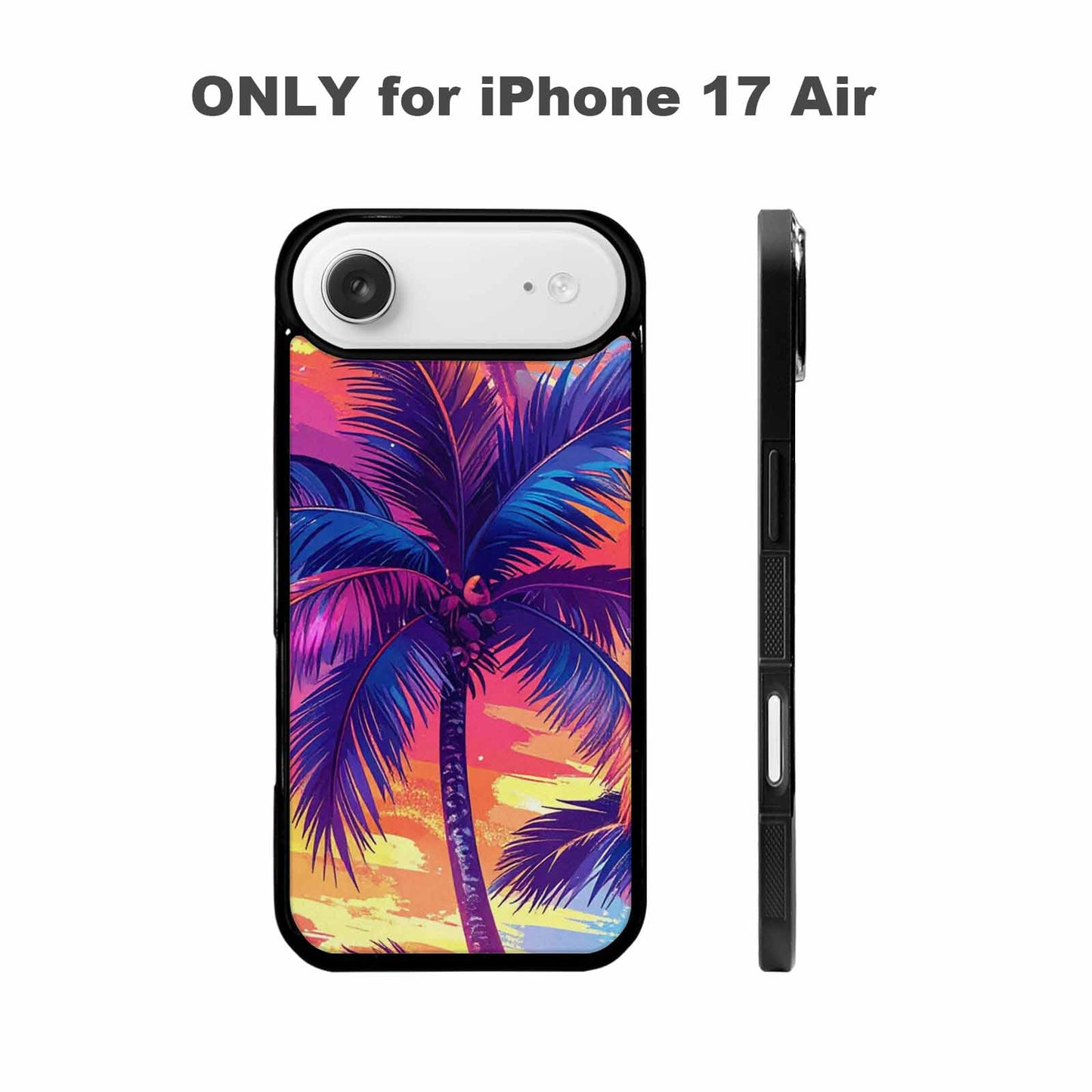 iPhone 17 Air Case — Chrome Bling Palm Tree Original Art, Custom Made Phone Cover