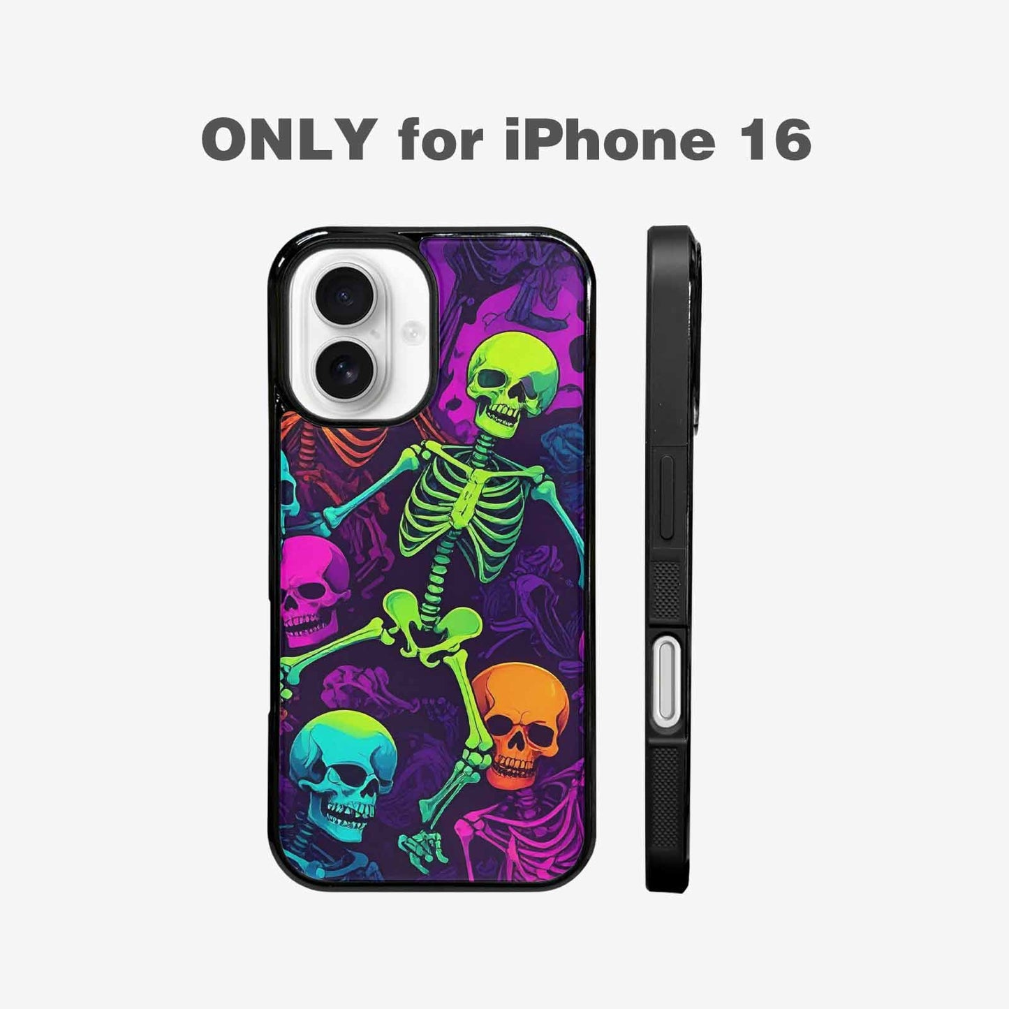 iPhone 16 Case — Glowing Skeleton Pattern Hundreds Of Small, Custom Phone Case