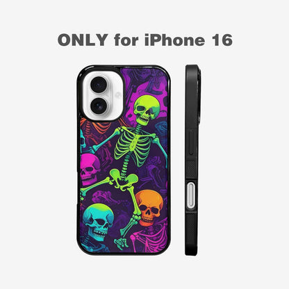 iPhone 16 Case — Glowing Skeleton Pattern Hundreds Of Small, Custom Phone Case