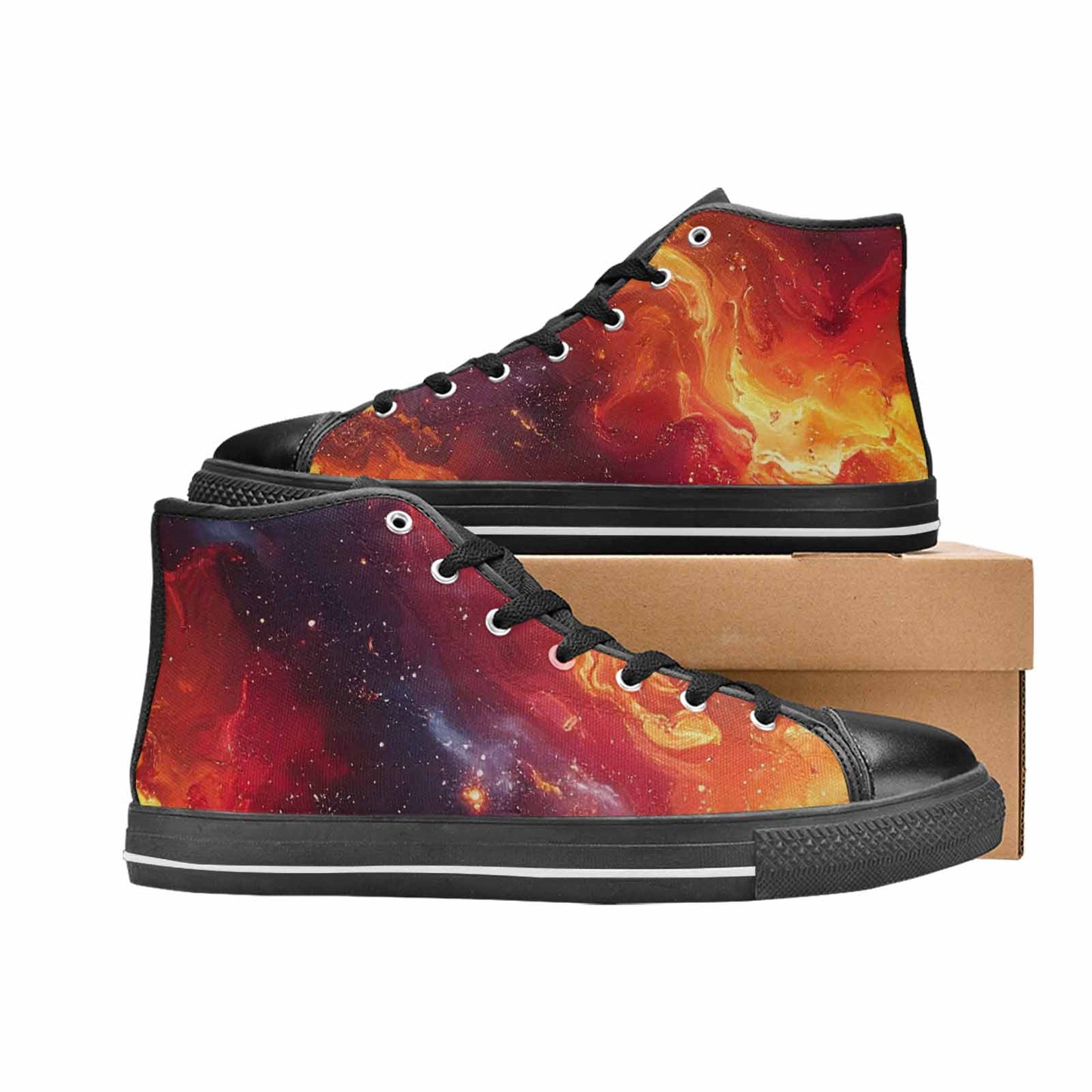 MEN'S Galaxy Art - High Top Canvas Dark Academia Sneakers