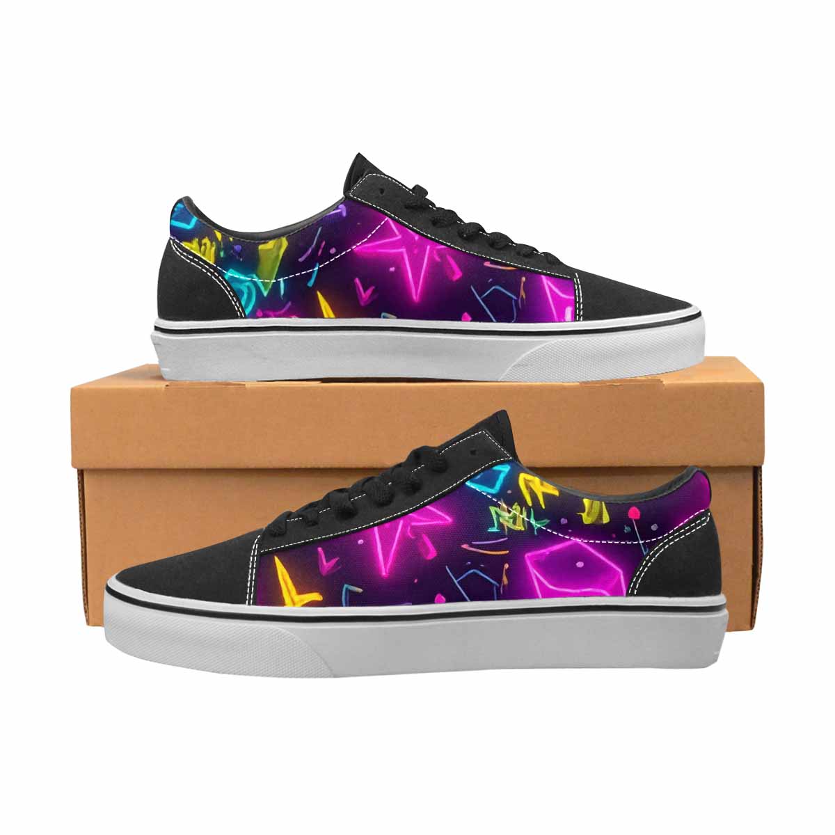 WOMEN'S 80s Retro Motif 80s Lace-Up Canvas Dreamlike Custom Shoes