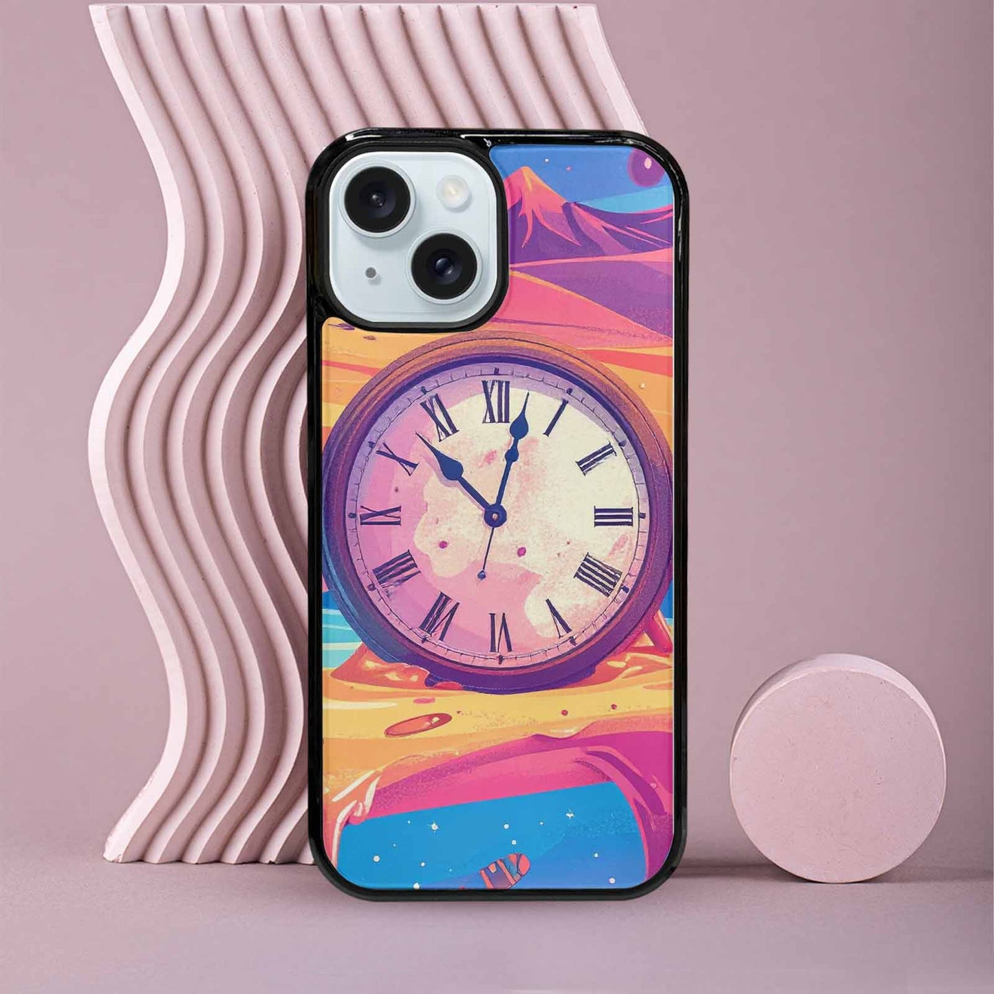 iPhone 15 Case — Salvadore Dali Surrealist Dreamscape Pattern Melting, Original Design Phone Case