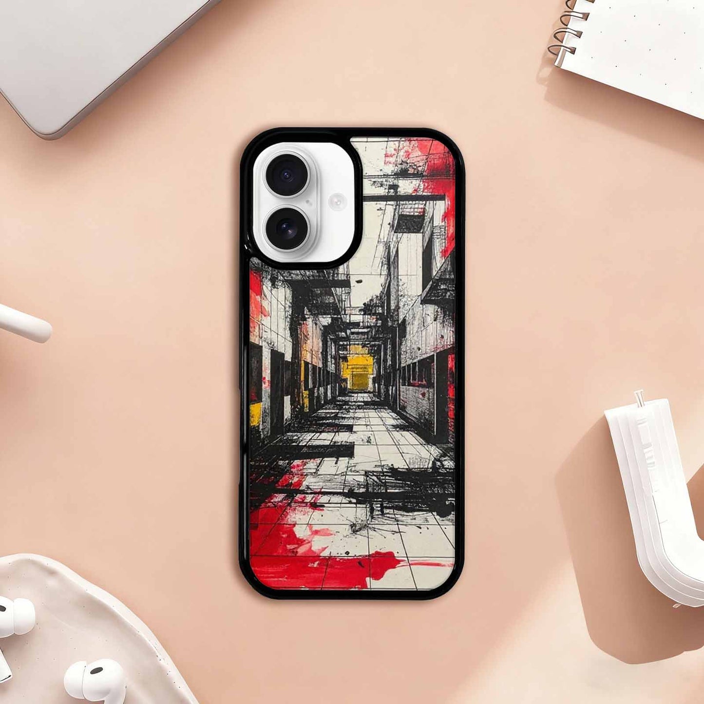 iPhone 17 Case — Black &amp; Red Ink Galaxy Space, Custom Print Case Cover