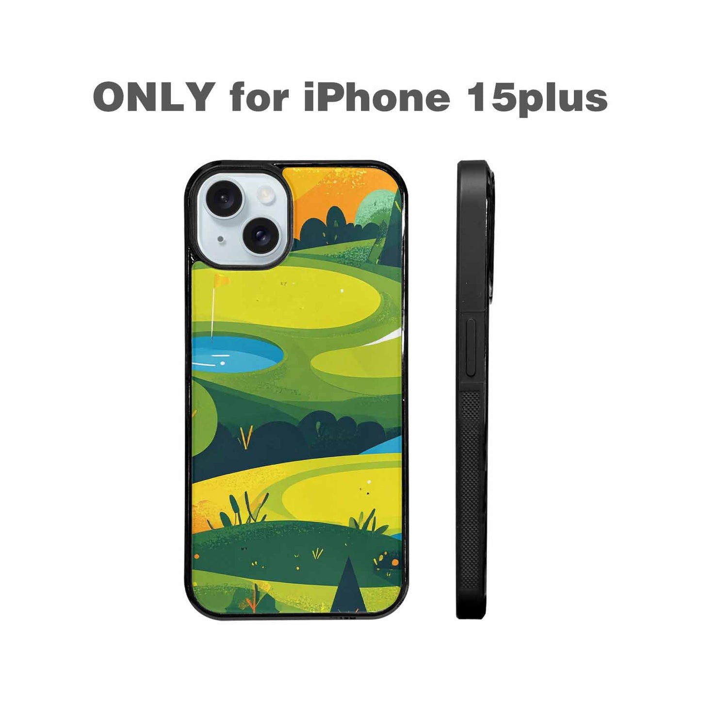 iPhone 15 Plus Case — Golf Cartoon Art Pattern, Custom Print Case Cover