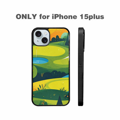 iPhone 15 Plus Case — Golf Cartoon Art Pattern, Custom Print Case Cover