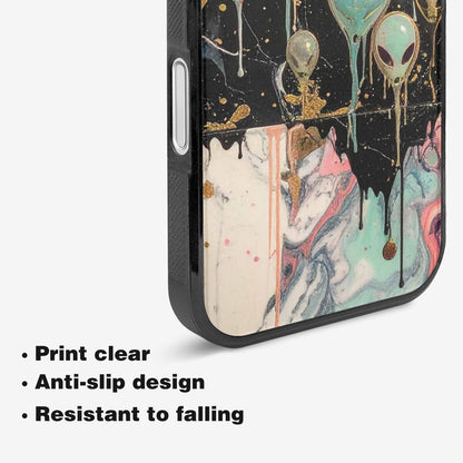iPhone 16 Case — Aliens Marblemelting Aliens Pa 7eb Personalized, Custom Art Phone Cover