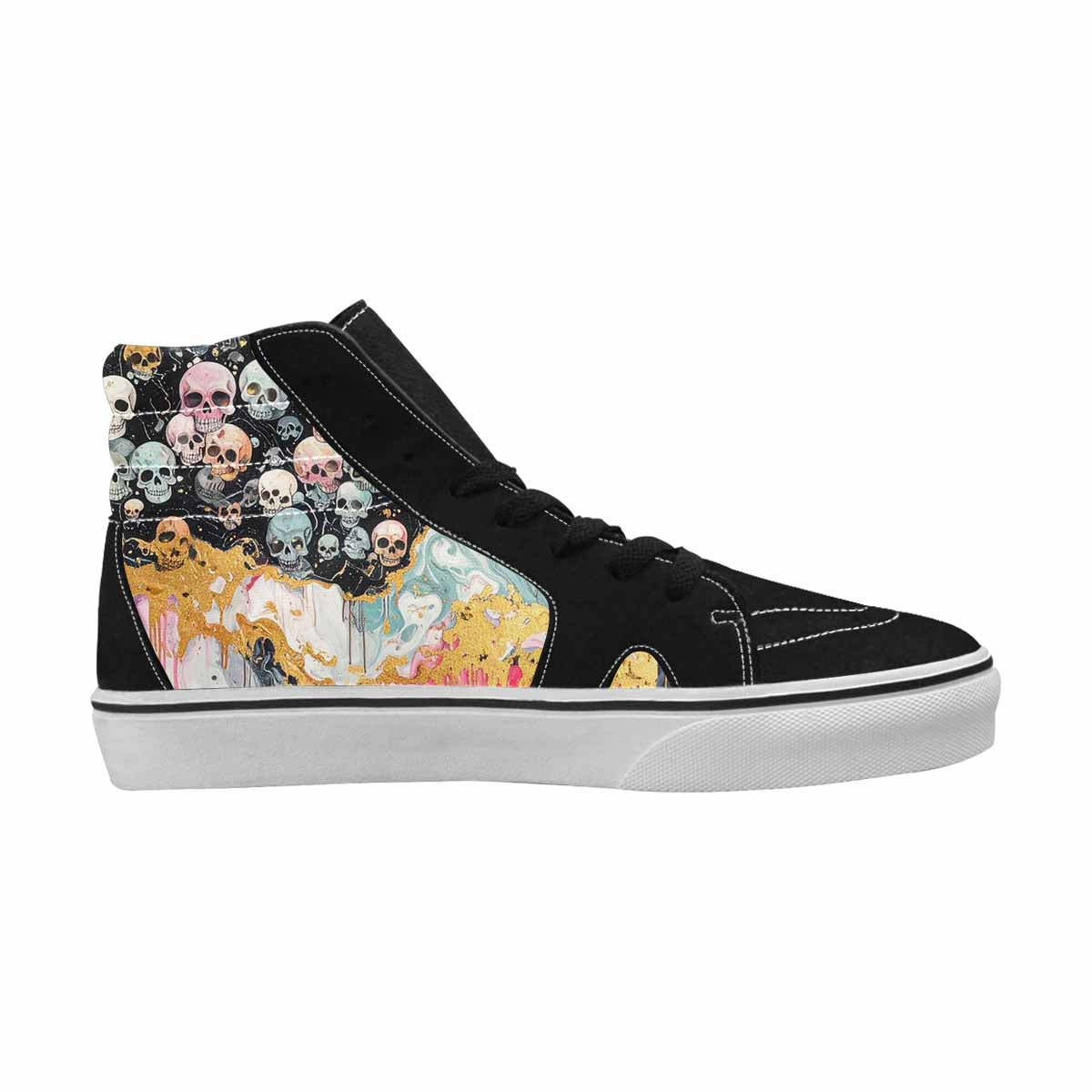 MEN'S Skulls  Marble Skulls High Top Canvas Dreamlike Custom Shoes