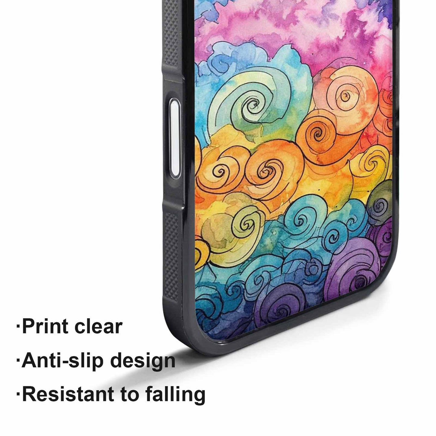 iPhone 17 Pro Max Case — Tie Dye Swirls (black Tie Dye, Personalized Phone Case