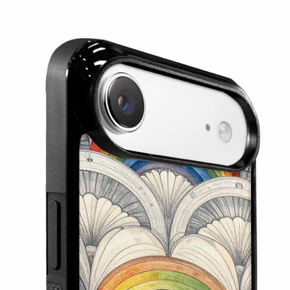 iPhone 17 Air Case — Hand Drawn Damask Rainbow Original Art, Custom Art Phone Cover