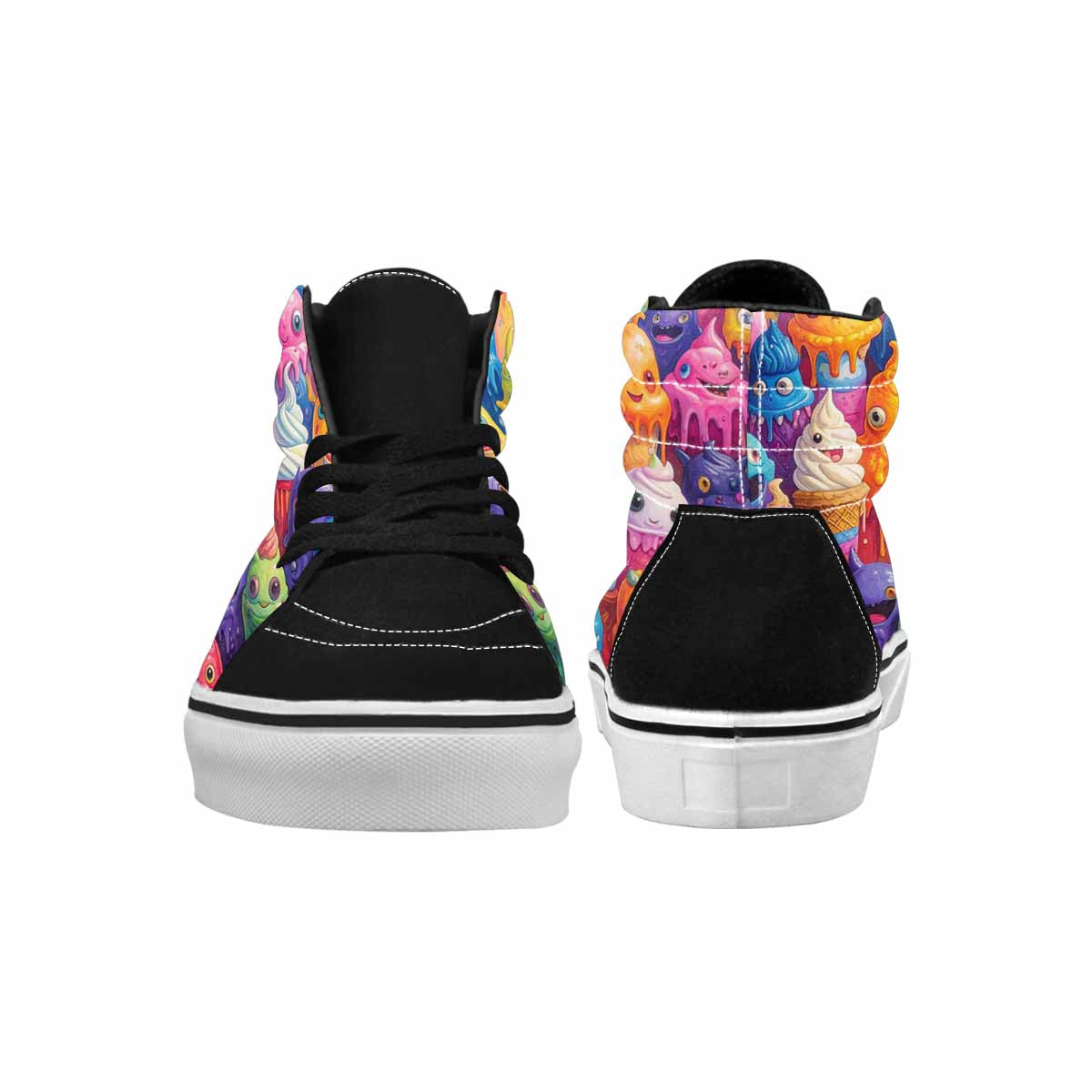 MEN'S Melting Ice Cream Monster High Top Canvas Dreamcore Custom Shoes