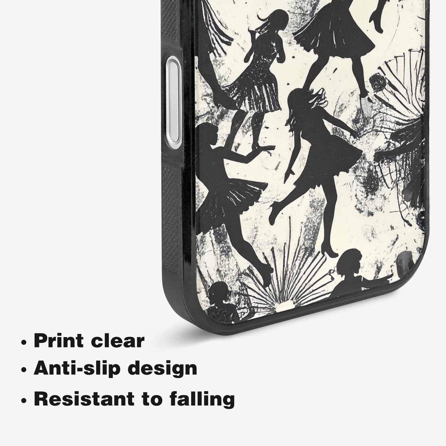 iPhone 16 Plus Case — Bold Dancing Figure Line Art Pattern, Original Design Phone Case