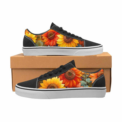 WOMEN'S Sunflower Burst Lace-Up Canvas Grunge Custom Shoes