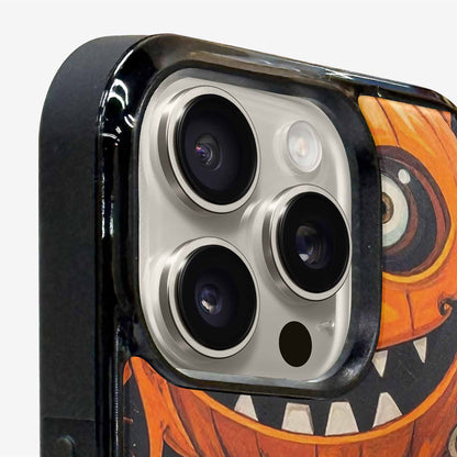 iPhone 16 Pro Case — Cartoon Pumpkin Monster, Custom Phone Case