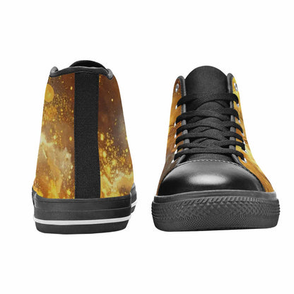 WOMEN'S Galaxy Art - High Top Canvas Vibrant Chaos Sneakers