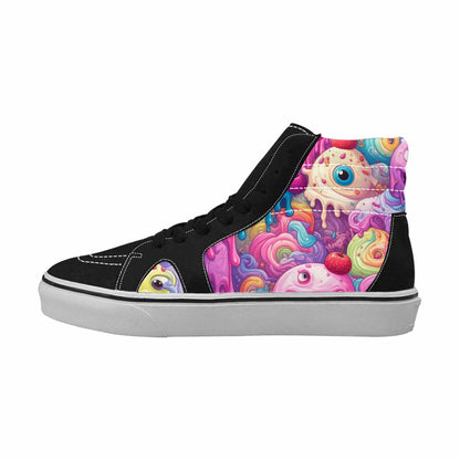 MEN'S Melting Icecream Monster Cherry High Top Canvas Surreal Shoes